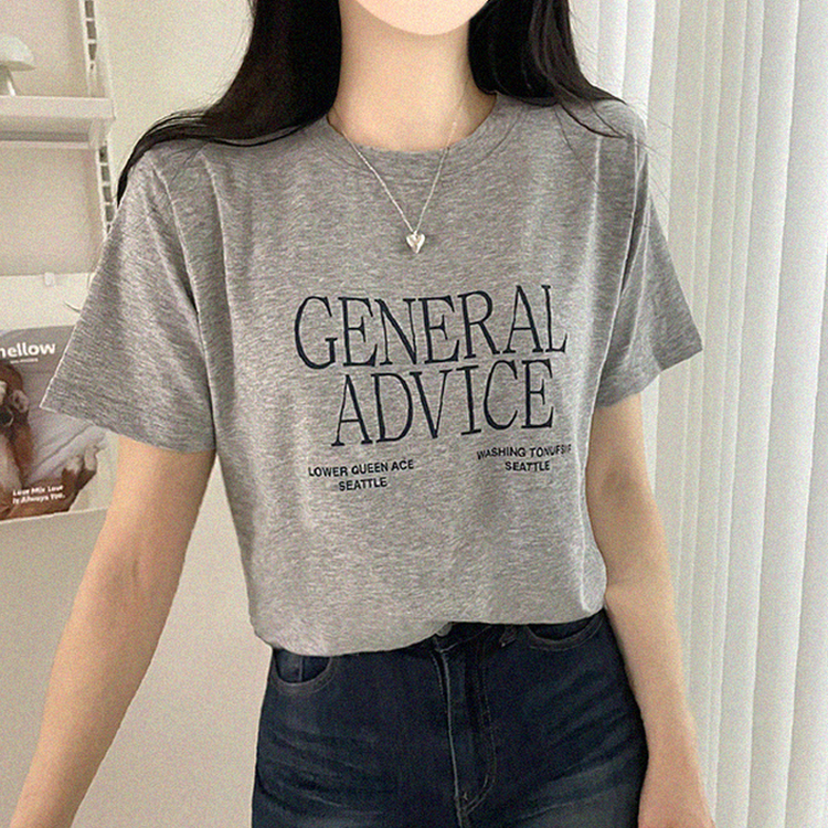 レタリングベーシック半袖Tシャツ MELANGE