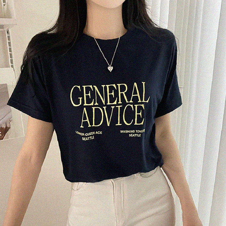 レタリングベーシック半袖Tシャツ NAVY