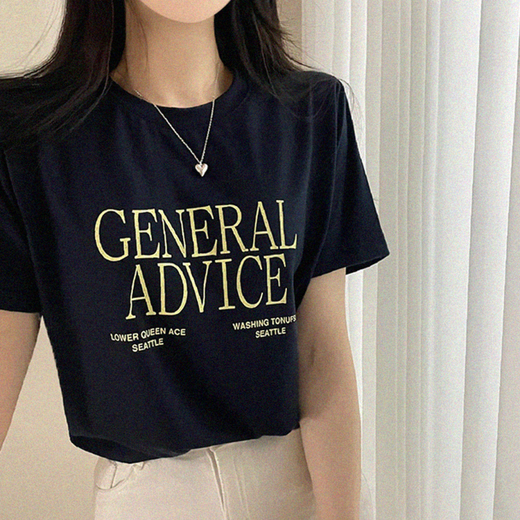 レタリングベーシック半袖Tシャツ NAVY