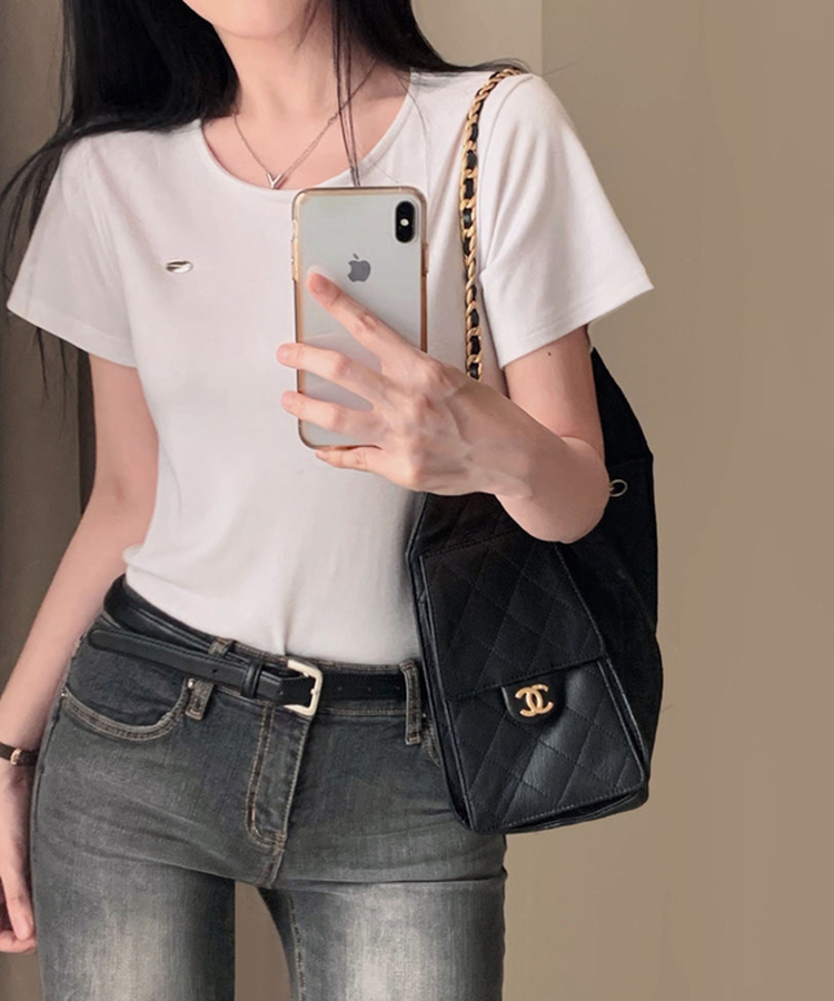 여름내내 교복 반팔티 보장온유MADE 도브 팬던트 라운드넥 스탠다드핏 베이직 반팔티