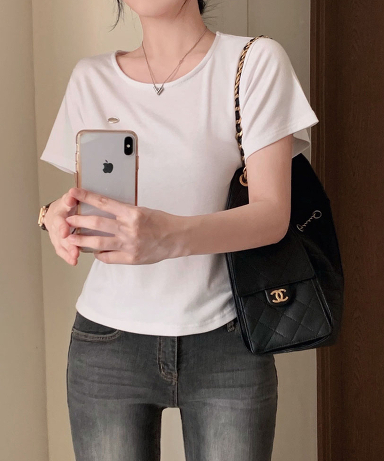 여름내내 교복 반팔티 보장온유MADE 도브 팬던트 라운드넥 스탠다드핏 베이직 반팔티