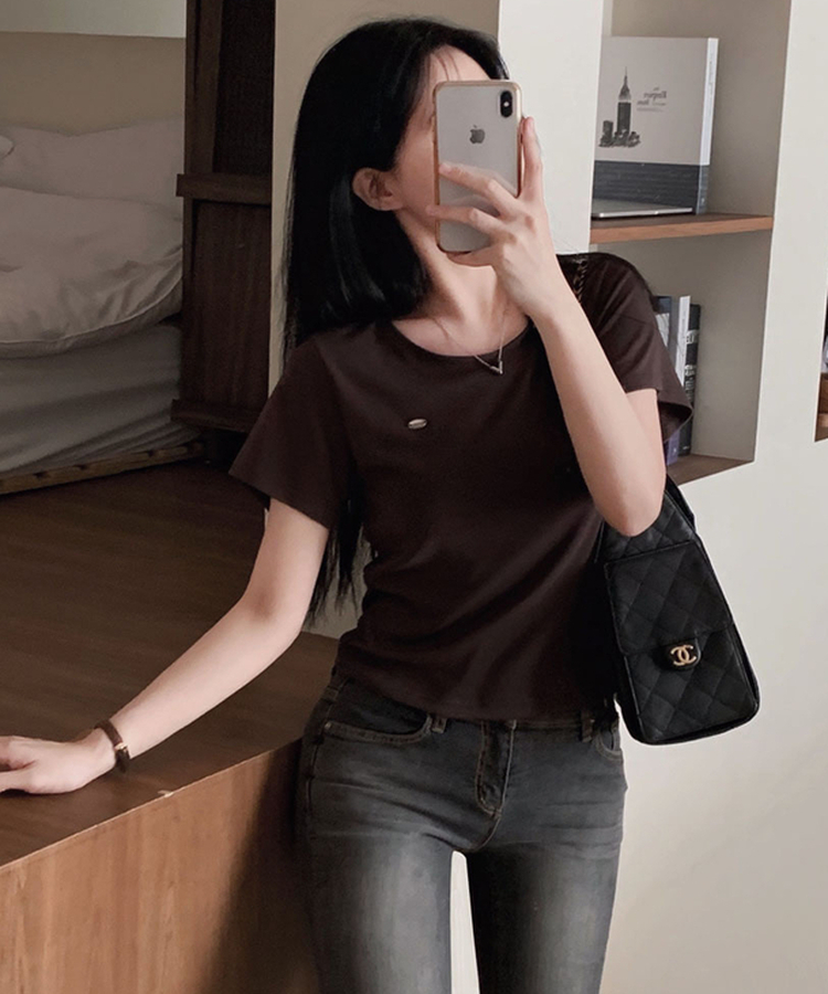 여름내내 교복 반팔티 보장온유MADE 도브 팬던트 라운드넥 스탠다드핏 베이직 반팔티