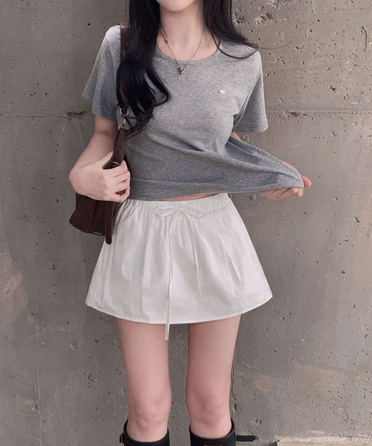 여름내내 교복 반팔티 보장온유MADE 도브 팬던트 라운드넥 스탠다드핏 베이직 반팔티