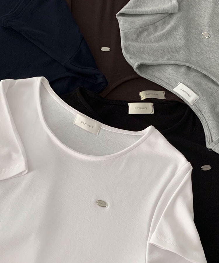 여름내내 교복 반팔티 보장온유MADE 도브 팬던트 라운드넥 스탠다드핏 베이직 반팔티