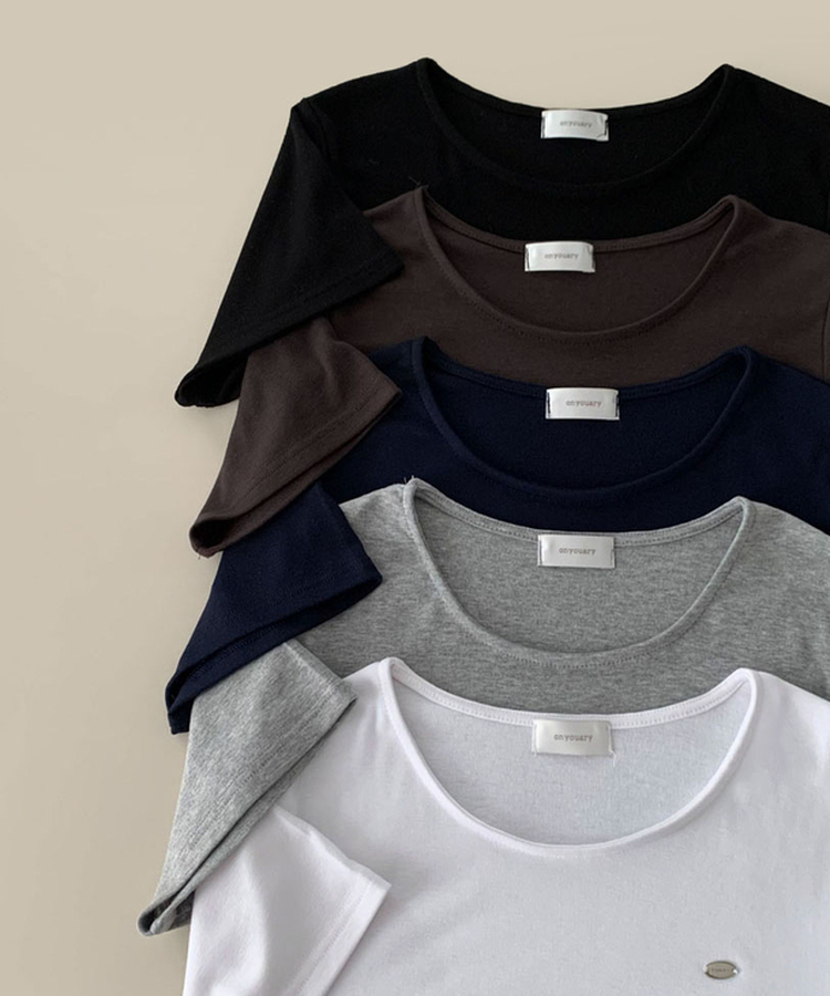 여름내내 교복 반팔티 보장온유MADE 도브 팬던트 라운드넥 스탠다드핏 베이직 반팔티