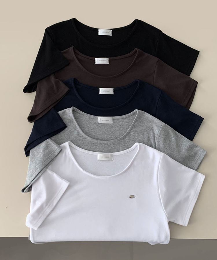 여름내내 교복 반팔티 보장온유MADE 도브 팬던트 라운드넥 스탠다드핏 베이직 반팔티