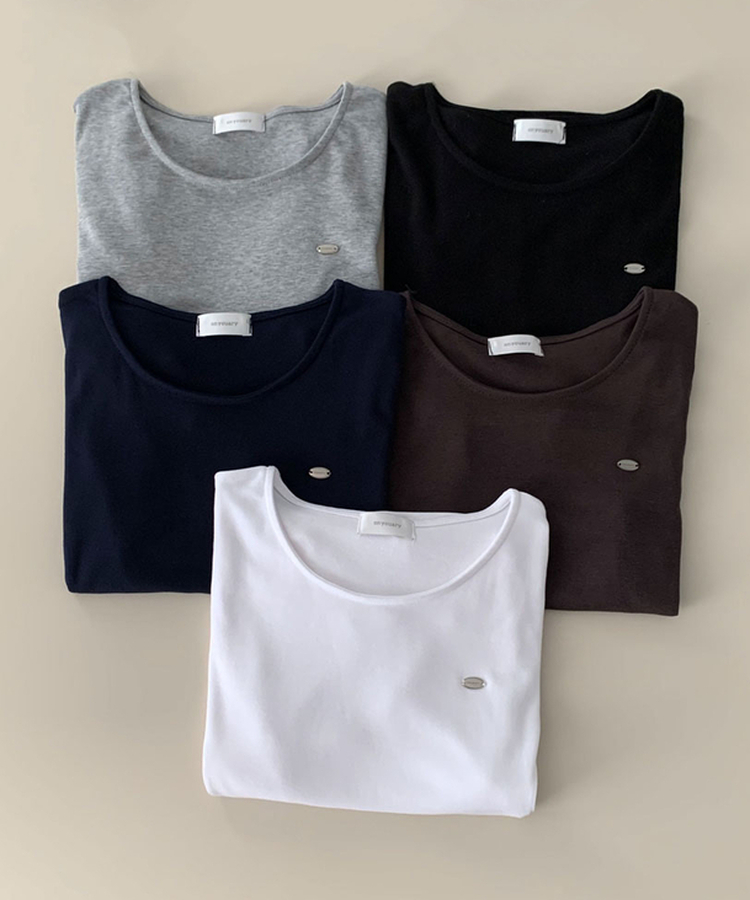 여름내내 교복 반팔티 보장온유MADE 도브 팬던트 라운드넥 스탠다드핏 베이직 반팔티