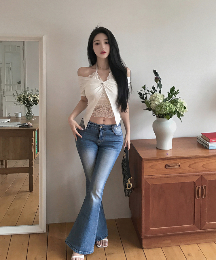 ロウライズブーツカットジーンズ MID DENIM