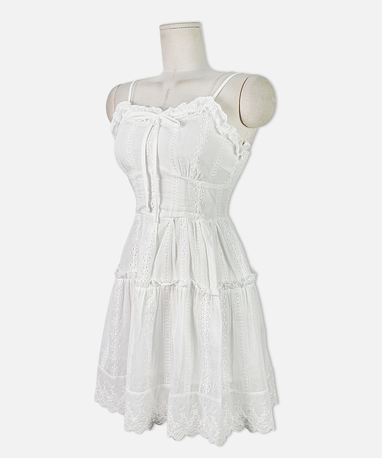 フリルパンチングキャミソールワンピース