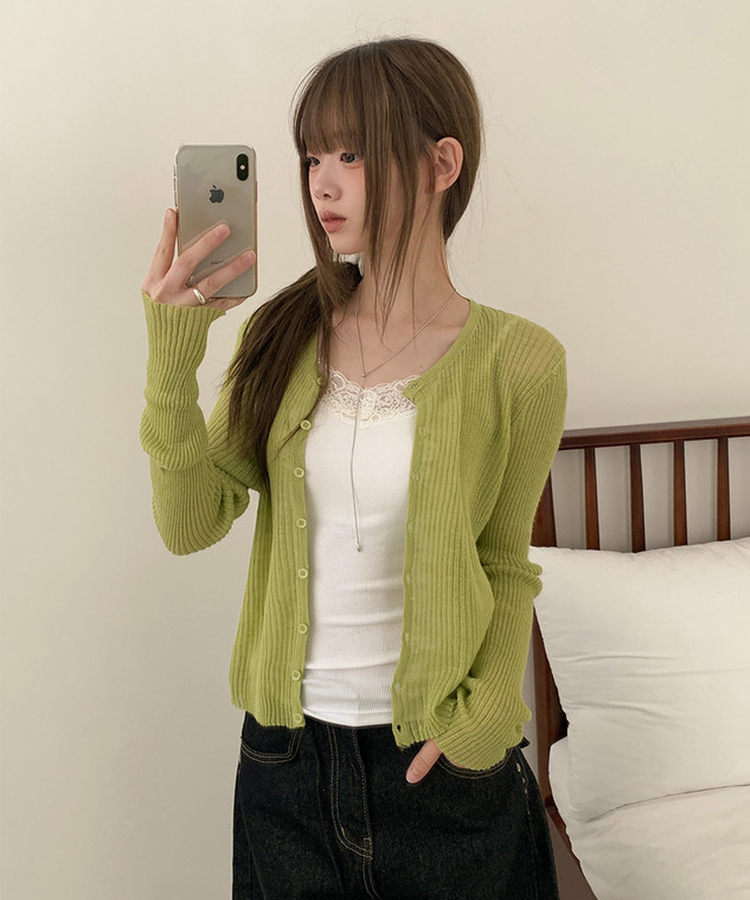 Vネックレースキャミソール(8color) WHITE