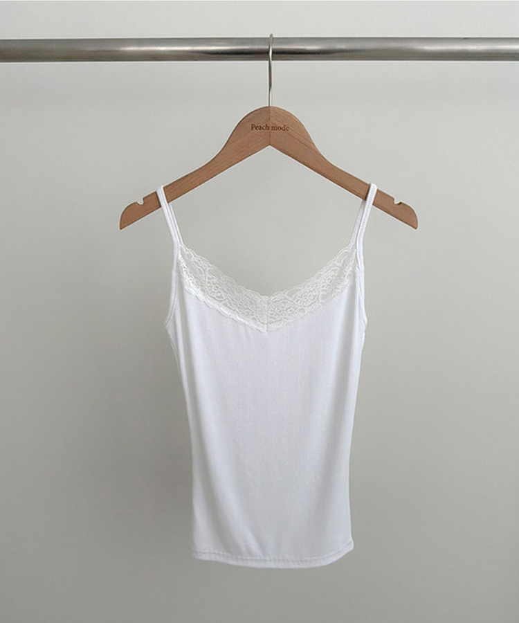 Vネックレースキャミソール(8color)