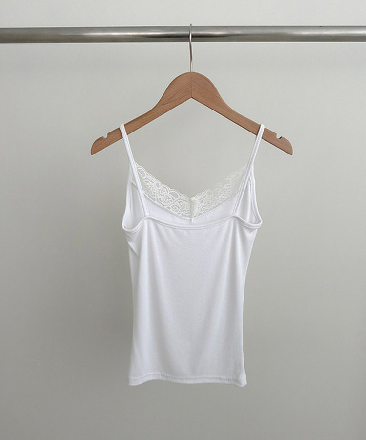 Vネックレースキャミソール(8color)