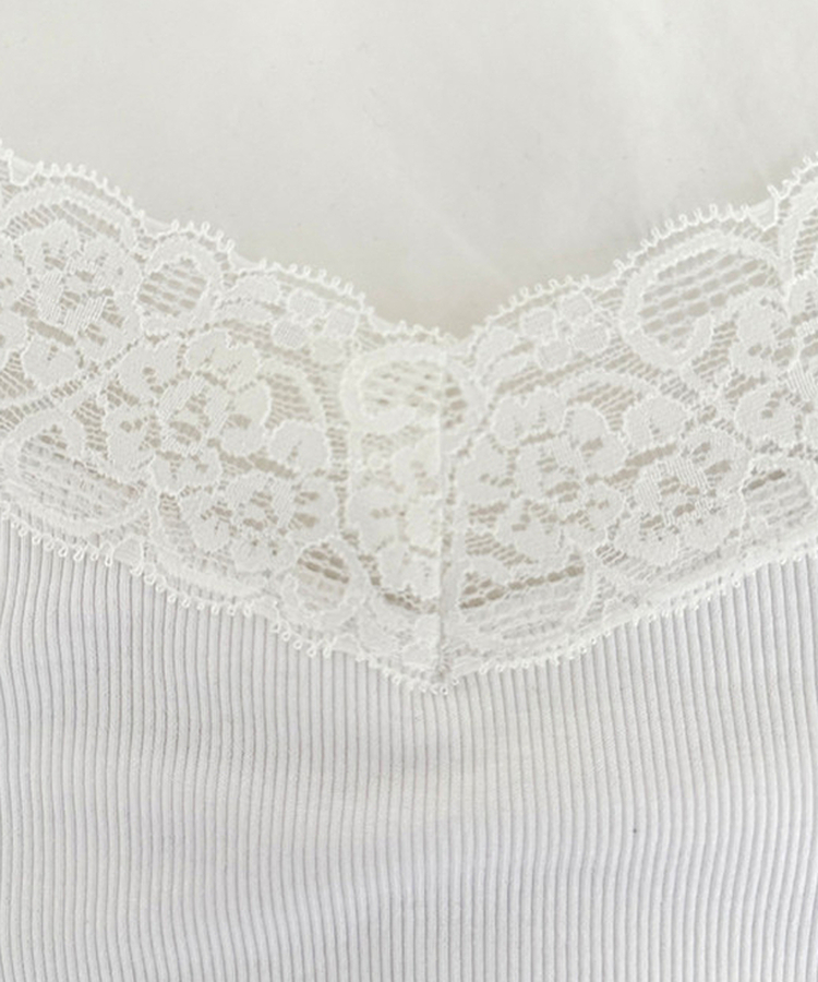 Vネックレースキャミソール(8color)