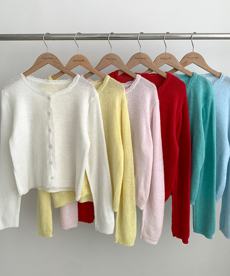 レースクロップニットカーディガン(6color)