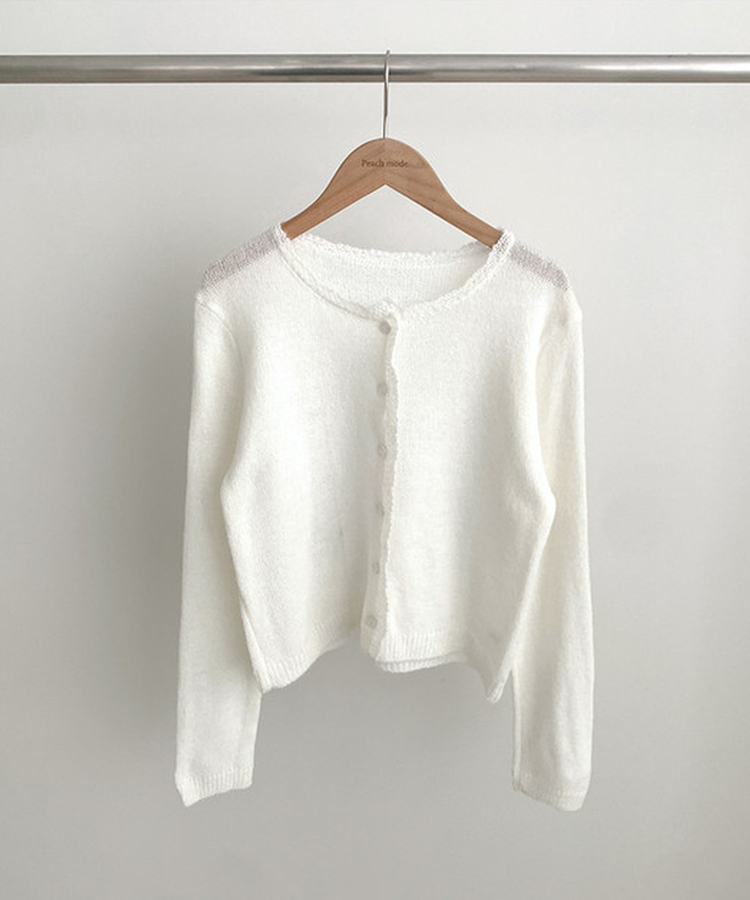 レースクロップニットカーディガン(6color)