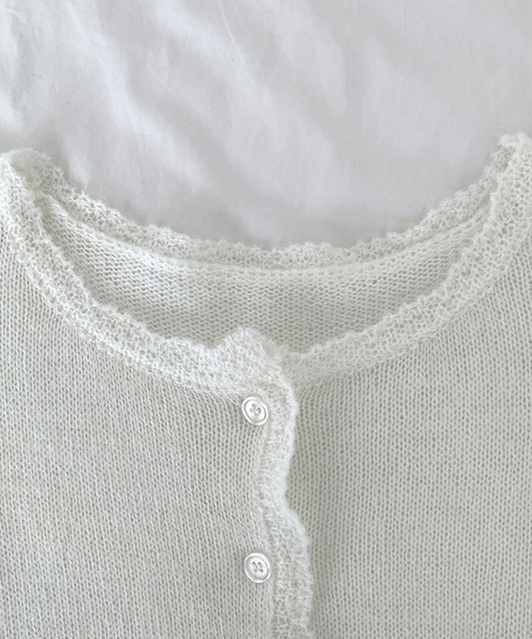 レースクロップニットカーディガン(6color)