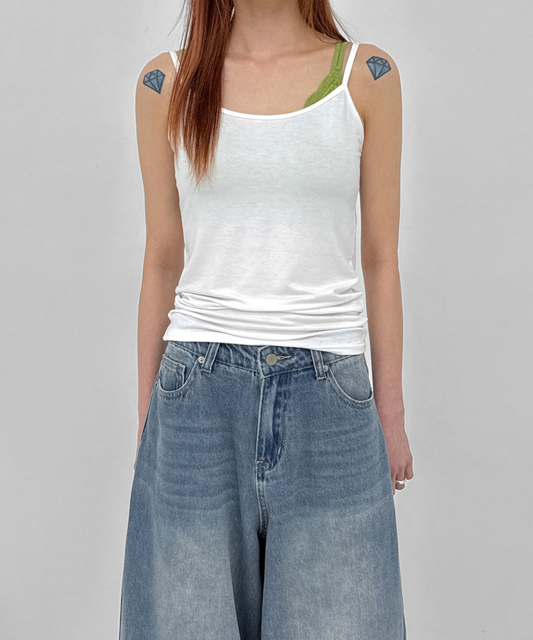 ベーシックキャミソール(10color) WHITE