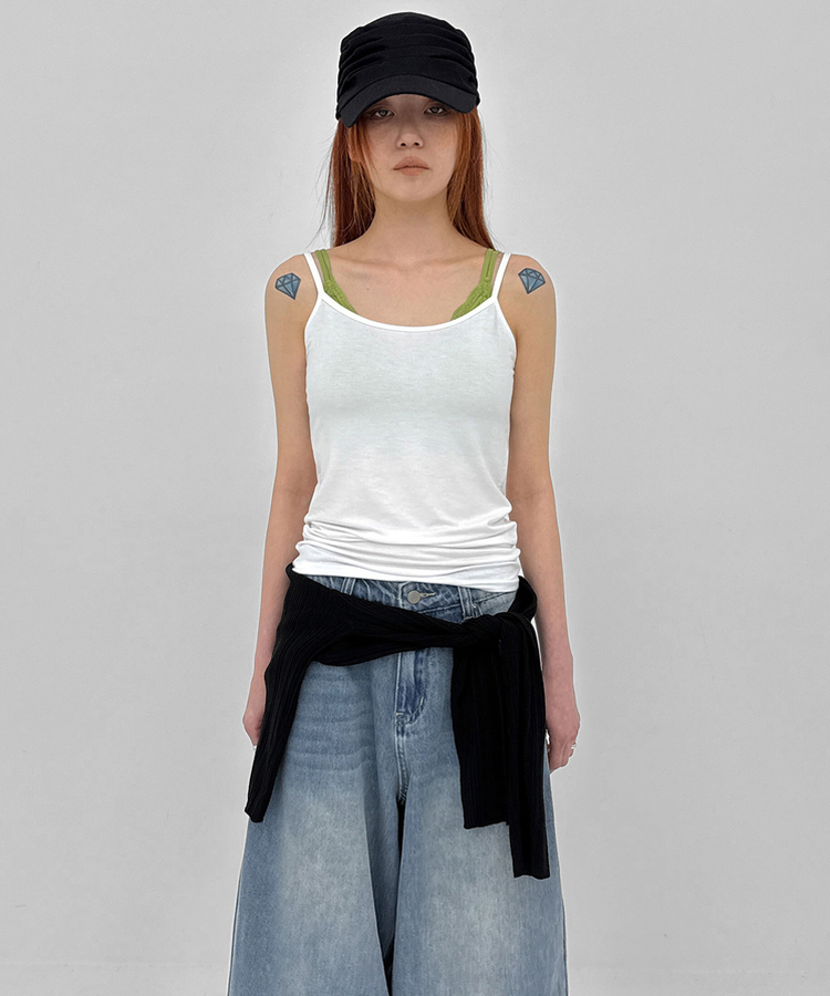 ベーシックキャミソール(10color) WHITE