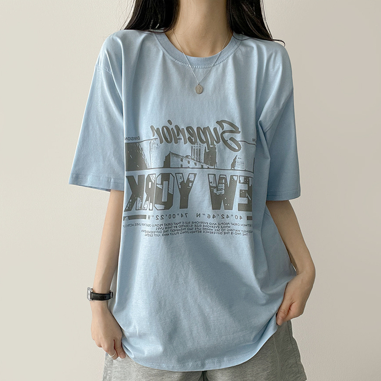 レタリングビック半袖Tシャツ SKY BLUE