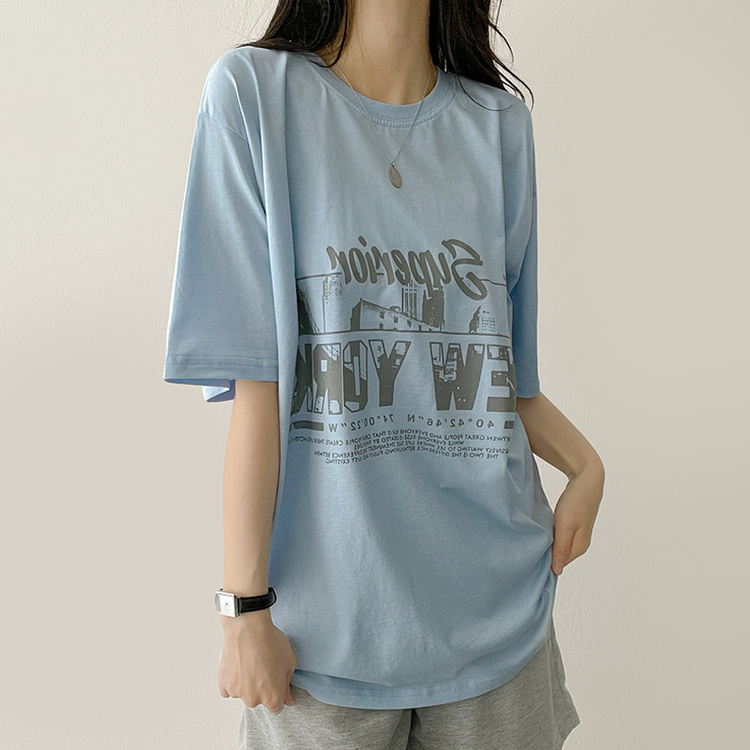 レタリングビック半袖Tシャツ SKY BLUE