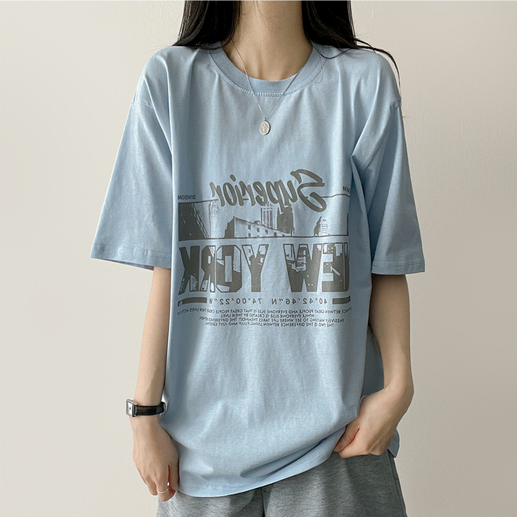 レタリングビック半袖Tシャツ SKY BLUE