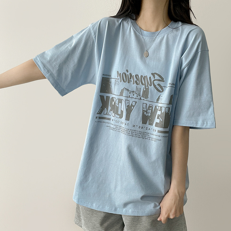 レタリングビック半袖Tシャツ SKY BLUE