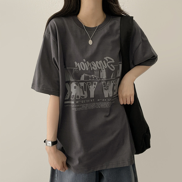 レタリングビック半袖Tシャツ CHARCOAL