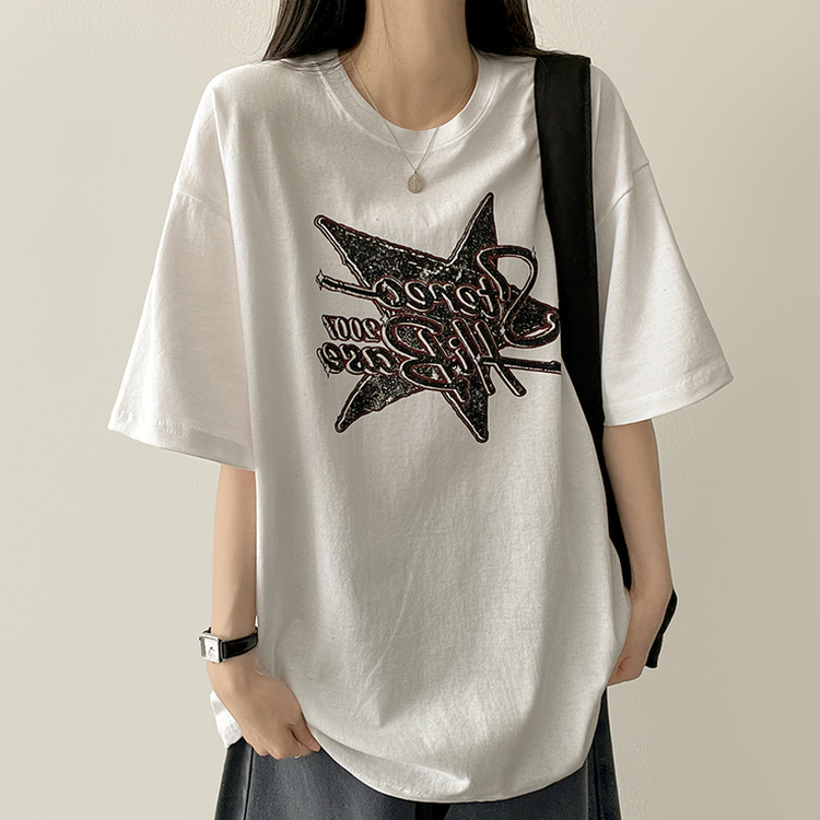 スタープリント半袖Tシャツ WHITE