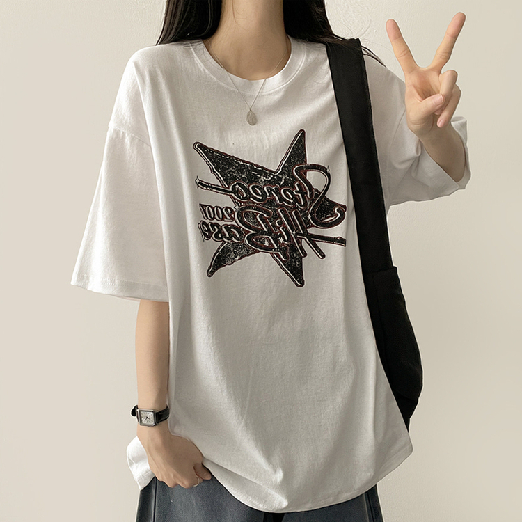 スタープリント半袖Tシャツ WHITE