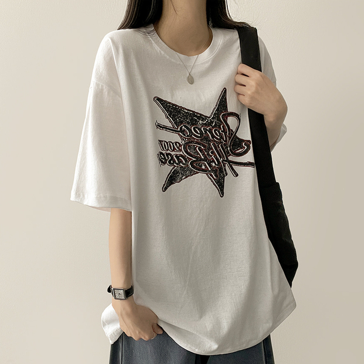 スタープリント半袖Tシャツ WHITE