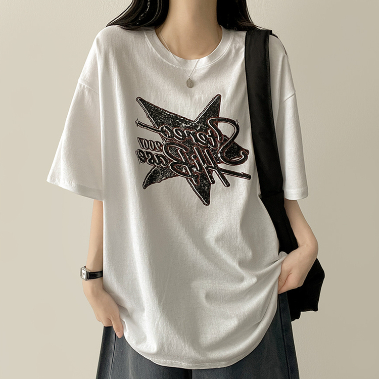 スタープリント半袖Tシャツ WHITE