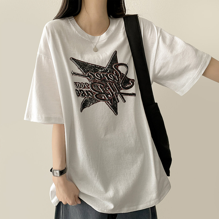 スタープリント半袖Tシャツ WHITE