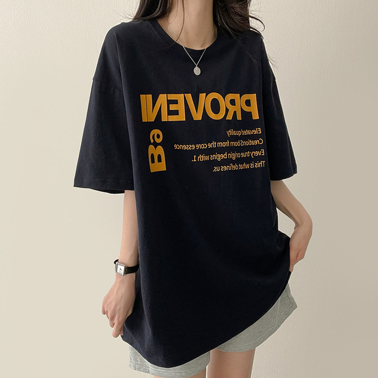 ボックス半袖Tシャツ NAVY