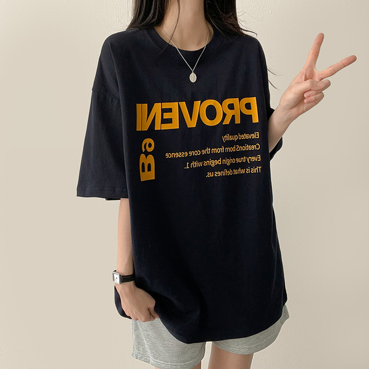 ボックス半袖Tシャツ NAVY