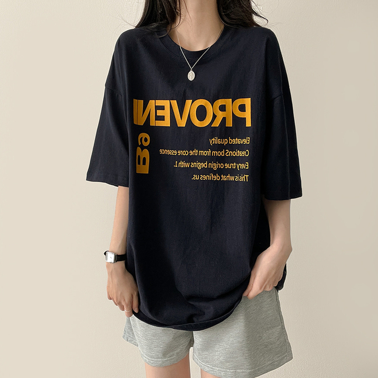 ボックス半袖Tシャツ NAVY