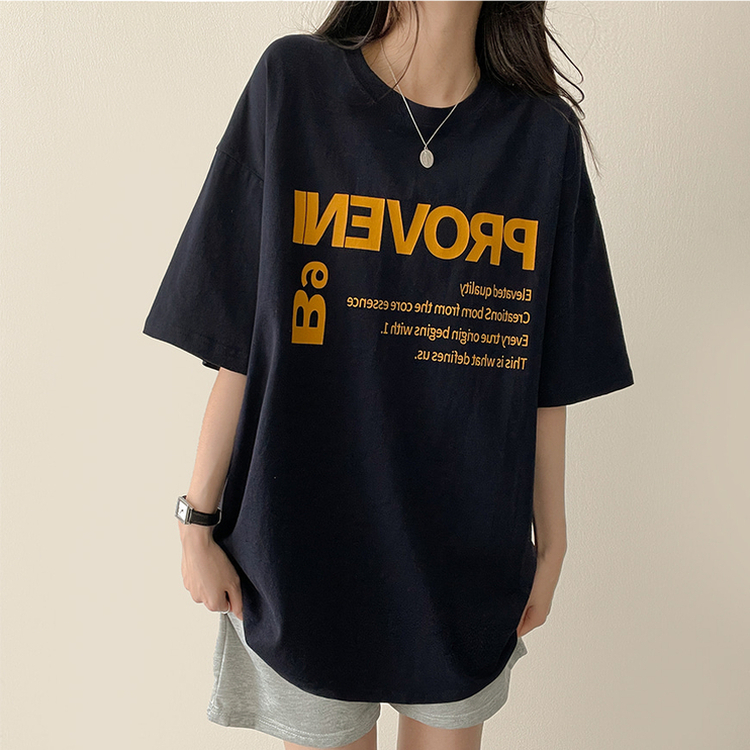 ボックス半袖Tシャツ NAVY