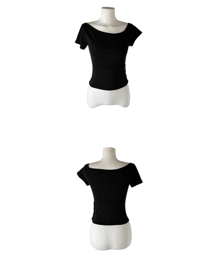 スリムワンショルダー半袖Tシャツ