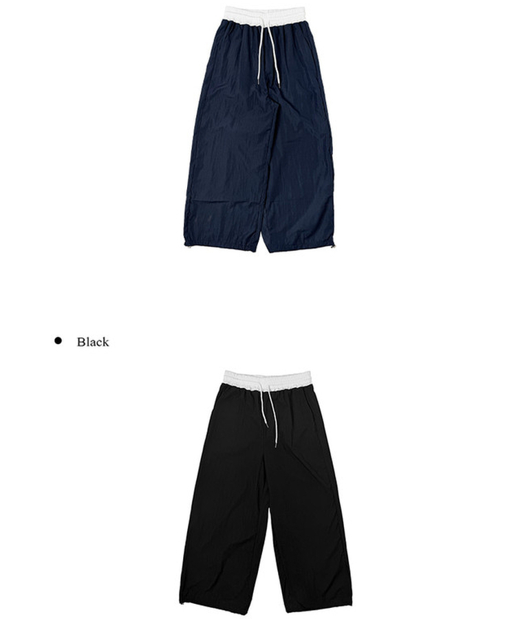 カジュアルバイカラーワイドパンツ