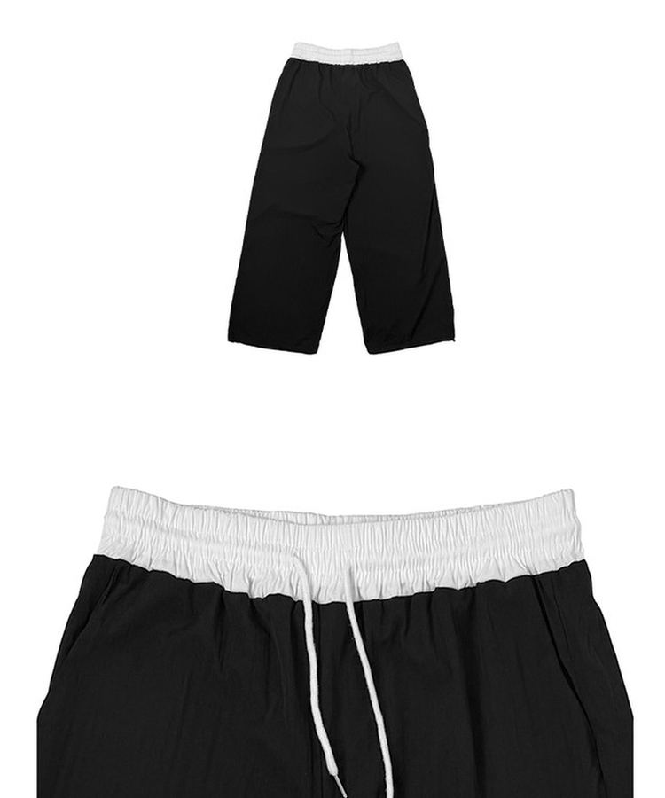 カジュアルバイカラーワイドパンツ