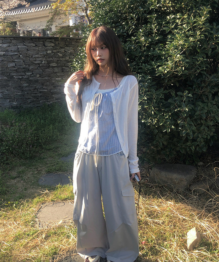 ストライプシャーリングキャミソール SKY BLUE