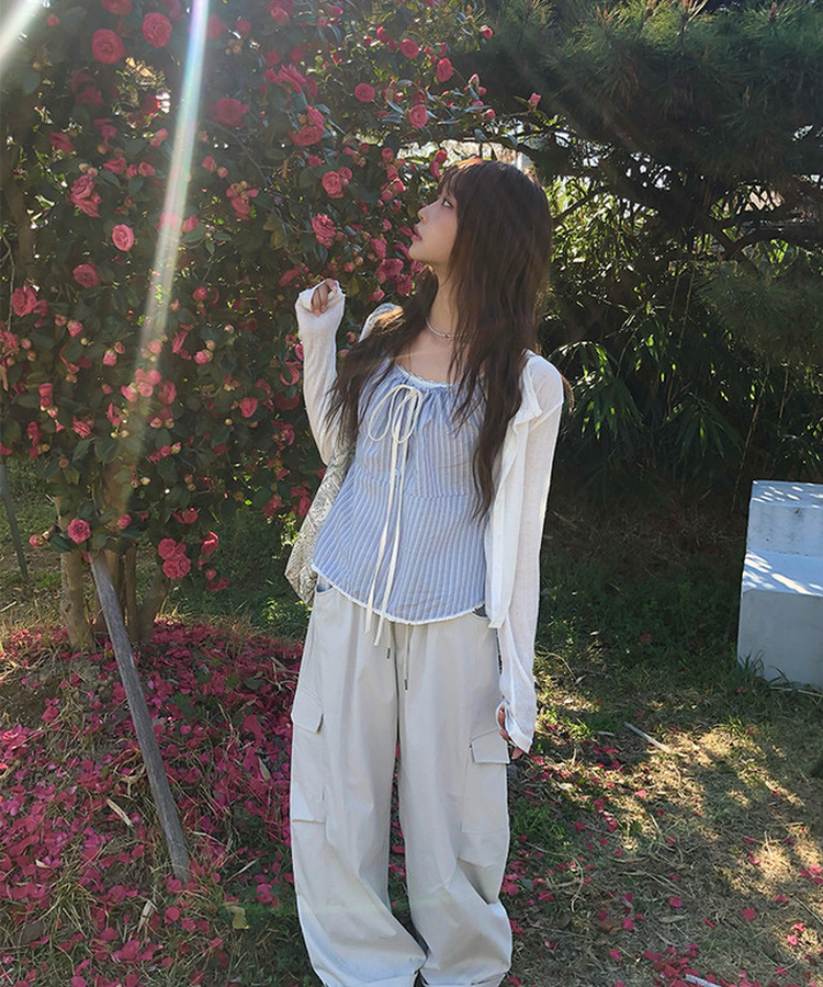 シースルーリブカーディガン IVORY