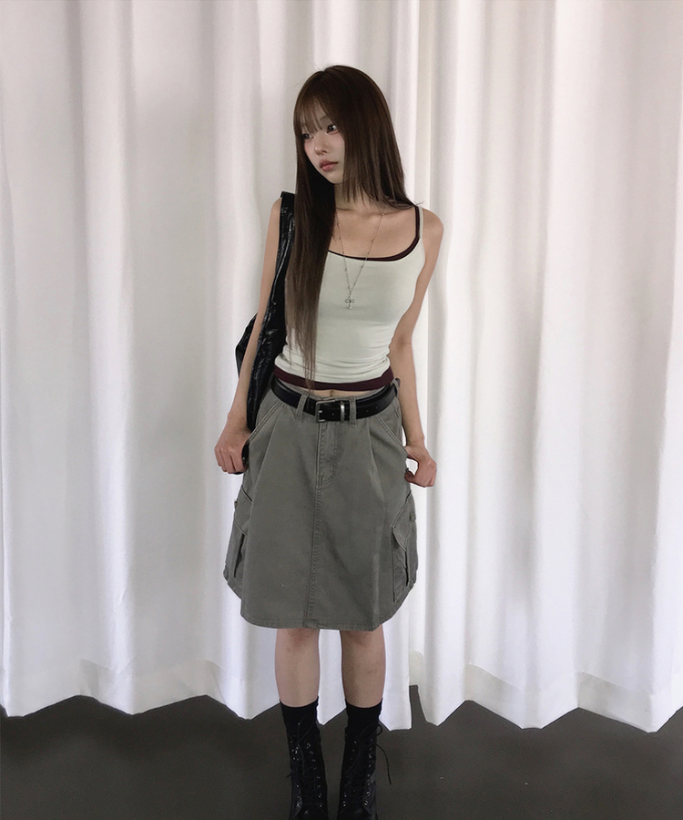 ベーシックストラップキャミソール(8color) WINE