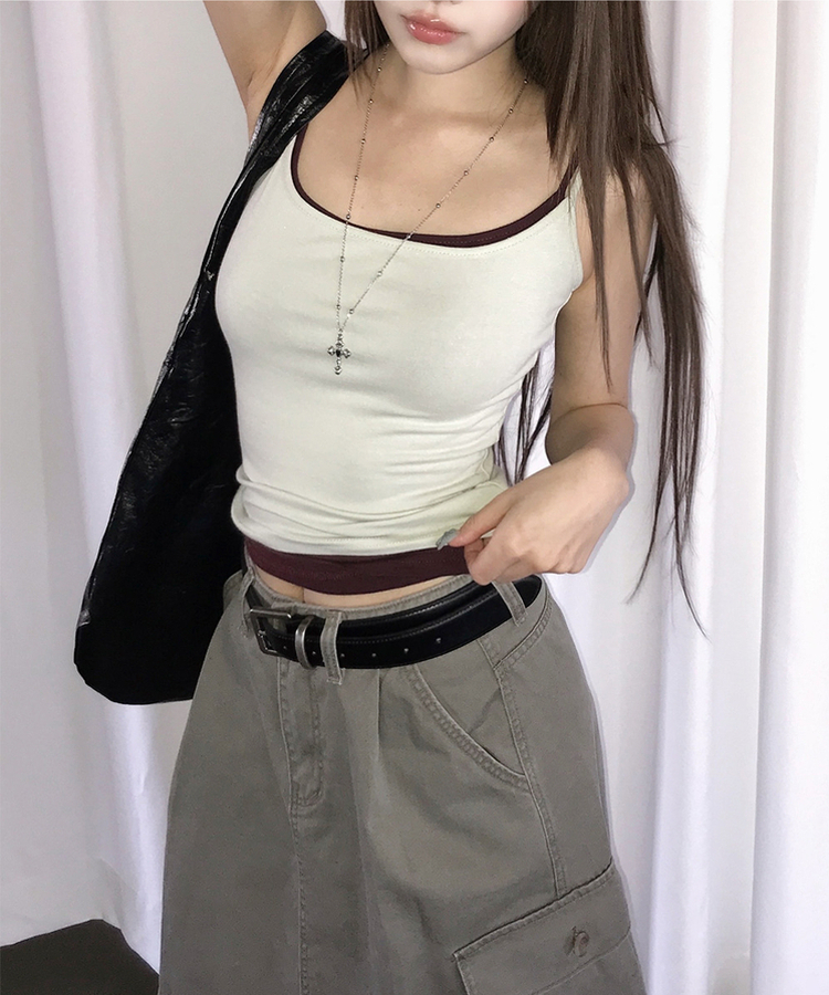 ベーシックストラップキャミソール(8color) WINE