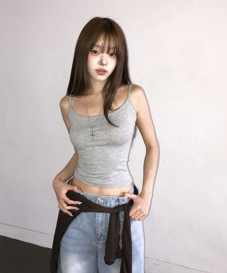 ベーシックストラップキャミソール(8color) MERANGE GRAY