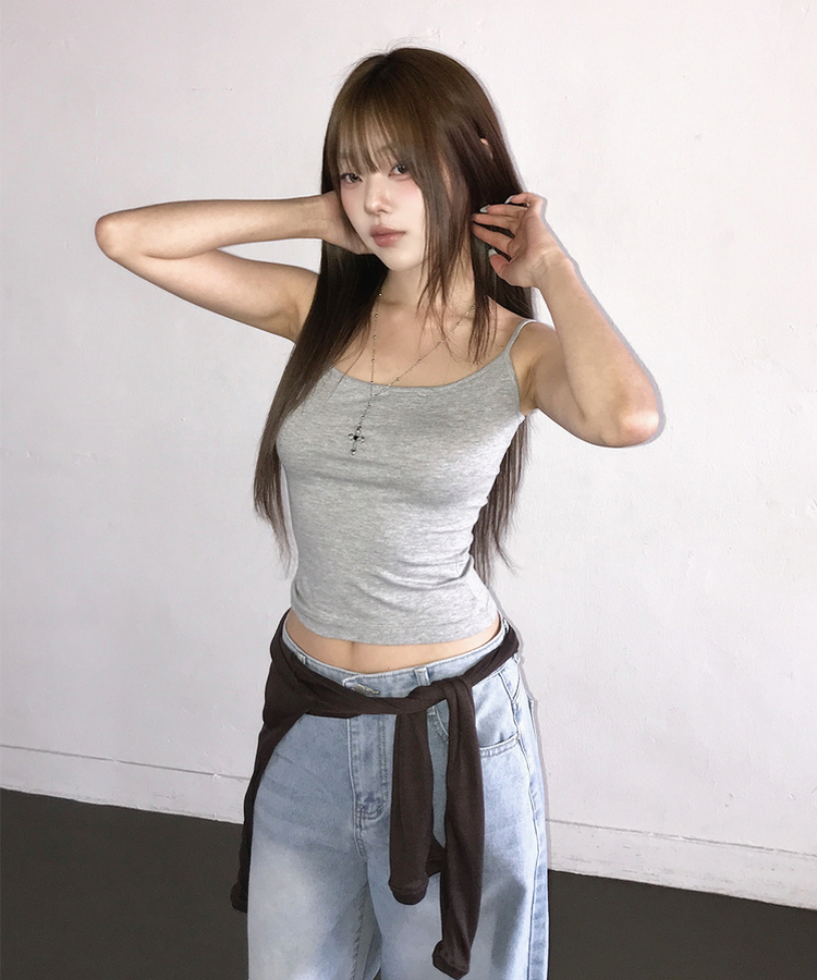 ベーシックストラップキャミソール(8color) MERANGE GRAY