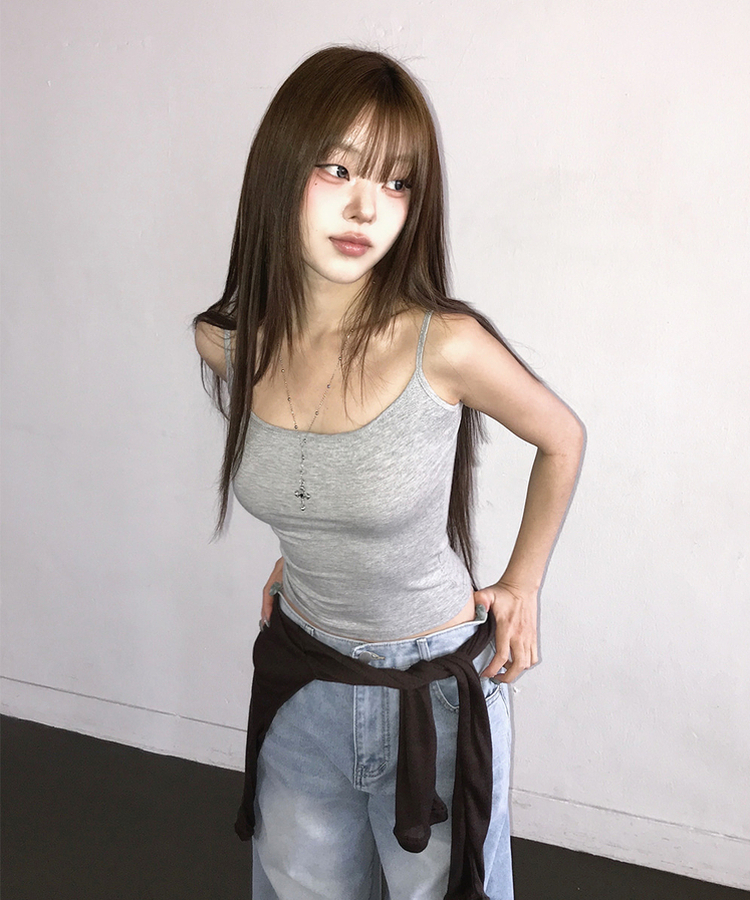 ベーシックストラップキャミソール(8color) MERANGE GRAY