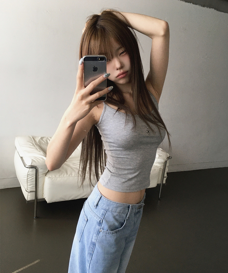 ベーシックストラップキャミソール(8color) MERANGE GRAY