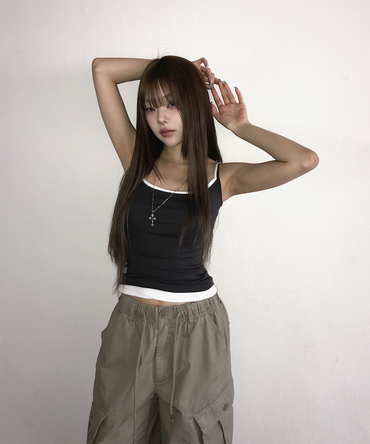 ベーシックストラップキャミソール(8color) CHARCOAL