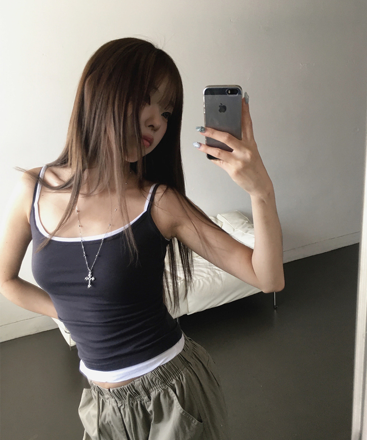 ベーシックストラップキャミソール(8color) CHARCOAL