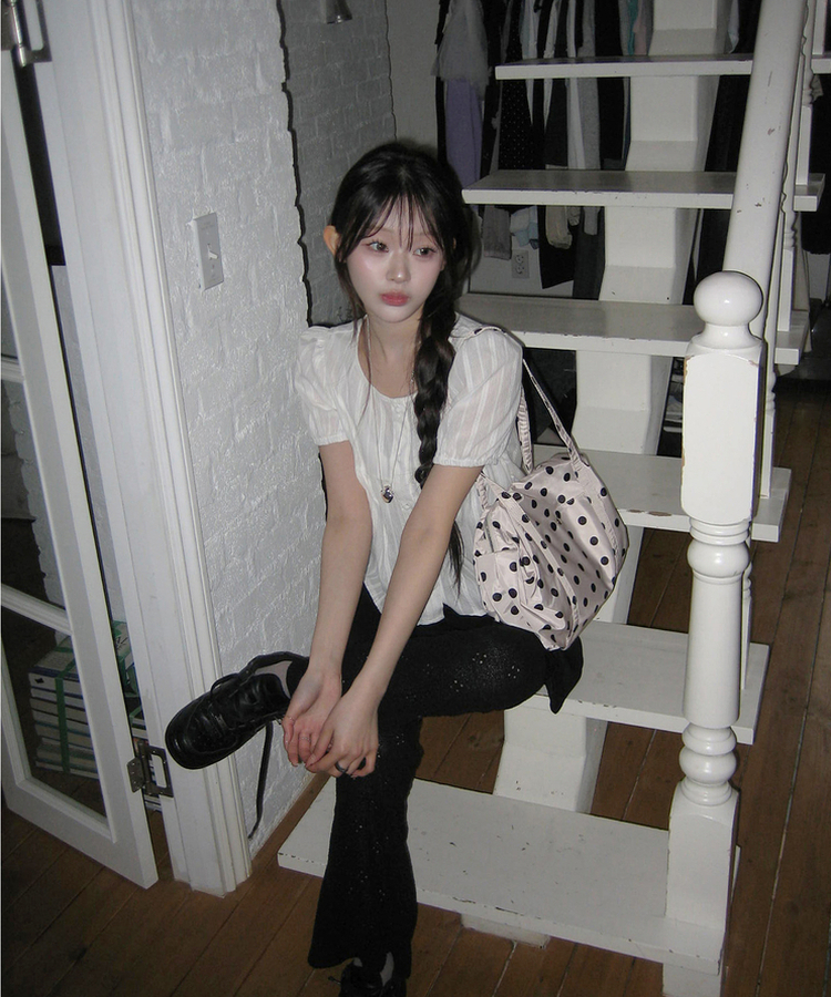 ラウンドドットミニバッグ CREAM